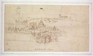 Whitehall lépcsők, 1544 körül (toll és tinta papíron) alkotó: Anthonis van den Wyngaerde