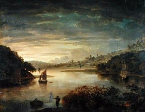 Kilátás a Neath folyóra Glamorganshire-ben (olaj a fedélzeten) alkotó: Anthony Devis