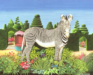 Zebra a kertben, 1977 (akril a fedélzeten)