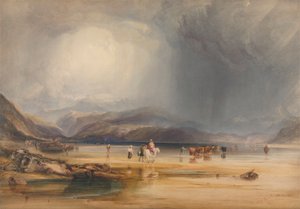 Snowdon képe Traeth Mawr homokjából, a Fordnál, Pont Aberglaslyn és Tremadoc között alkotó: Anthony Vandyke Copley Fielding