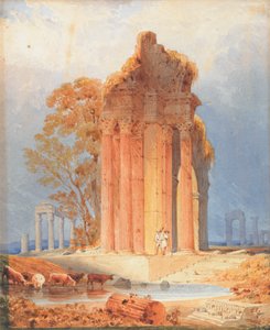 Szarvasmarha-itatás a korinthoszi oszlopokon alkotó: Anthony Vandyke Copley Fielding