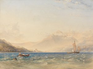 A Loch Fyne feje, Dindarra kastélyával alkotó: Anthony Vandyke Copley Fielding
