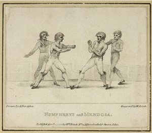 Humphreys és Mendoza, William Birch metszete, 1792-ben megjelent (litho) alkotó: Anthony van (after) Assen