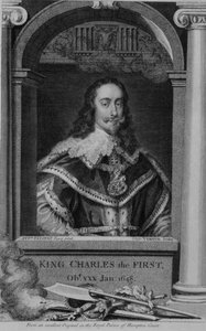 I. Károly (1600-49) Nagy-Britannia és Írország királya 1625-től, metszet: George Vertue (1684-1756) (metszet) alkotó: Anthony van (after) Dyck