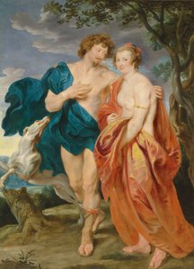 George Villiers, Buckingham márki, később 1. hercege (1592-1628) és felesége, Katherine Manners (1603-1649) kettős portréja, mint Vénusz és Adonisz (olaj, vászon). alkotó: Anthony van Dyck