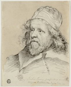Inigo Jones (rekto); Vázlat a női fejről (fordítva) alkotó: Anthony van Dyck