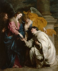 Boldog Steinfeld Hermann, Józsefként ismert látomása (1150-1230) - Sir Anthonis (Anton vagy Antoon) van Dyck (1599-1641) festménye, olaj, vászon (160x128 cm) alkotó: Anthony van Dyck
