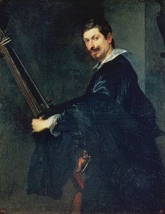 Lantos férfi, Jacob Gaultier zenész portréja, az angol udvar lantművésze alkotó: Anthony van Dyck