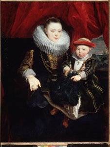 "Fiatal nő portréja gyermekkel" (epret visz) Sir Anthonis (Anton vagy Antoon) van Dyck festménye (1599-1641) 1618 Méret: 131x102 cm Ermitázs Múzeum, Szentpétervár (Szentpétervár) alkotó: Anthony van Dyck