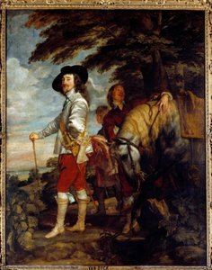 I. Stuart Károly (1600 - 1649), angol király vadász portréja. Anton Van Dyck (1599-1641) festménye, flamand iskola alkotó: Anthony van Dyck