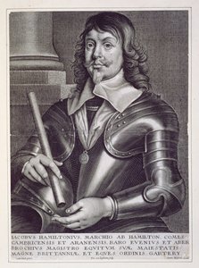 James Hamilton (1606-49), Hamilton 1. hercegének portréja, Joannes Meyssens (1612-70) metszete alkotó: Anthony van Dyck