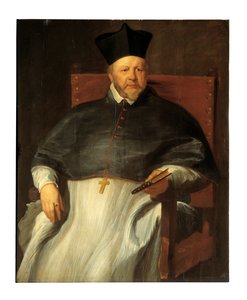Jan Malderus, antwerpeni püspök portréja (olaj, tábla) alkotó: Anthony van Dyck
