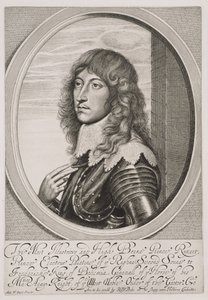 Rupert herceg (1619-82), rajnai nádor gróf és bajor herceg portréja, William Faithorne (1616-91) metszete alkotó: Anthony van Dyck