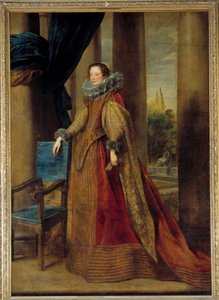 Geromina Spinola Doria marquise feltételezett portréja, Genes. Epergallért visel. Anton (Antoon vagy Anthony) van Dyck (1599-1641) festménye 17. századi nap. 2,39x1,7 m - A genovai wea-i Marchesa Geromina Spinola Doria feltételezett portréja alkotó: Anthony van Dyck