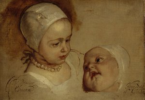 Erzsébet hercegnő, 1635–1650, és Anna hercegnő, 1637–1640. I. Károly lányai alkotó: Anthony van Dyck