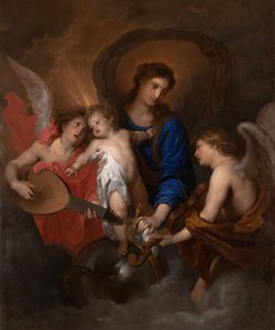 Szűz Mária és a Gyermek, zenélő angyalokkal alkotó: Anthony van Dyck