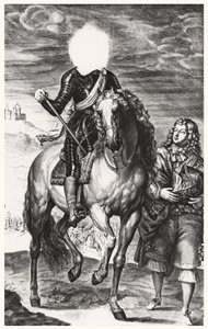 Eredetileg Francia Lajos fej nélküli lovas portréja, Pierre Lombard (1612-80) metszete (Lásd: 105377-8)