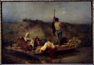 Mal"aria Malária: a fertőzés elől menekülő olasz család. Ernest Antoine Auguste Hebert festménye