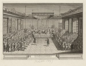 Showpiece bankett a Drezdai Palota Corner Parade Halljában 1719. szeptember 3-án