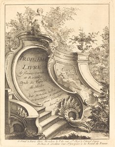 A kartellek és a Rocailles-i nyomtatványok harmadik könyve címlap, 1736.