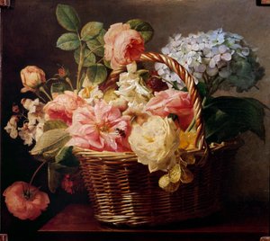 Virágcsokrok kosárban Antoine Berjon (1754-1843) festménye 19. század Magángyűjtemény