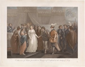 Catherine van Valois és koning Hendrik V van Engeland A francia Katalin az angol V. Henriknek ajándékozta a trójai szerződés alkalmával (cím a tárgyon)