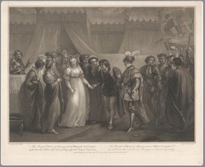 Catherine van Valois en koning Hendrik V van Engeland, 1420 Katalin francia hercegnő 1419-ben ajándékozta Henriknek V. Angliát (...) / La Princesse Catherine de France (...) (cím a tárgyon)