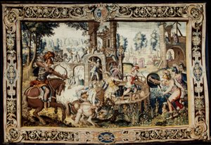 Gyakorlat egy bástya megtámadására és védelmére, 1562–1565 (szőtt 1611–1627) (gyapjú és selyem) alkotó: Antoine Caron