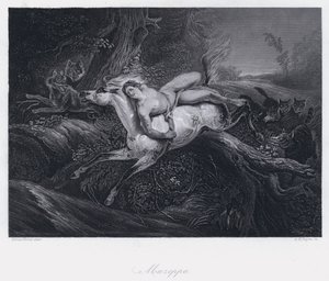 Mazeppa (metszet) alkotó: Antoine Charles Horace Vernet
