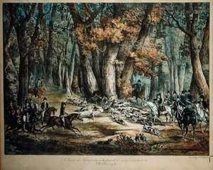 Szarvasra vadászni a Compiegne-i erdőben, 1818. április 27 alkotó: Antoine Charles Horace Vernet