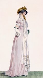 Női sétány ruha, illusztráció a „Journal des Dames et des Modes” című folyóiratból, 1804 alkotó: Antoine Charles Horace Vernet