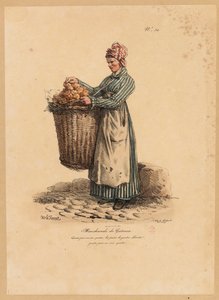 A süteményárus, 34. szám a Párizs kiáltásai sorozatból, Francois Seraphin Delpech (1778-1825) metszete. alkotó: Antoine Charles Horace Vernet