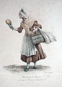 A cukrászsütemény eladó, 4. a Párizs kiáltásai sorozatból, metszett: Francois Seraphin Delpech (1778-1825) alkotó: Antoine Charles Horace Vernet