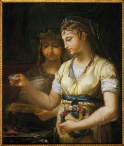 Két vestál áldozatot készít. Antoine Francois (Antoine-Francois) Callet (1741-1823) festménye, Olaj, vászon alkotó: Antoine François Callet