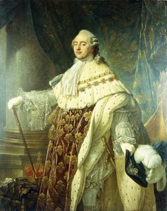XV. Lajos állami ruhát viselő portréja, alkotó: Antoine François Callet