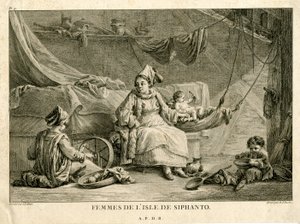 Nők a Siphanto szigetén, Jean-Baptiste Hilair (1753-1822) nyomán
