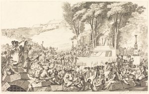 A megújulás kútja a Bastille törmelékén, 1793. április 10. alkotó: Antoine Jean Duclos after Charles Monnet