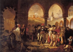 Bonaparte látogatás a jaffai Pesthouse-ban alkotó: Antoine Jean Gros