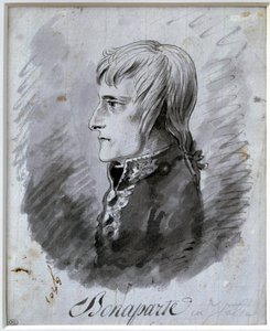 Napóleon Bonaparte (1769-1821), az olasz hadsereg fővezérének portréja Antoine-Jean Gros (1771-1835) rajza tollal és tintával 19. század. V 0,21 x 0,16 m Párizs, Louvre Múzeum alkotó: Antoine Jean Gros