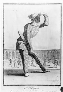 Harlekin, metszett: Juan Dolivar (1641-92) alkotó: Antoine Le Pautre