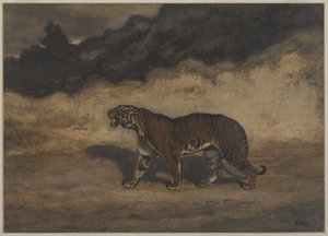 Tigris balra sétál (wc papíron) alkotó: Antoine Louis Barye