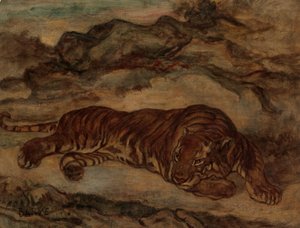 Tigris nyugalomban, kb. 1850-65. alkotó: Antoine Louis Barye