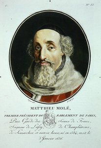 Matthieu Mole, a "Portraits des Grands Hommes, femmes illustres, et sujets memorables de France, grave et imprimes en couleurs" című kötetből, kiadó: Pierre Blin.