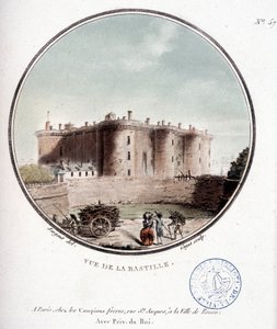 Kilátás a Bastille-ra a forradalom előtt – „Párizsi főépületek festői kilátásai” című filmben, őrmester alkotó: Antoine Louis Francois Sergent Marceau
