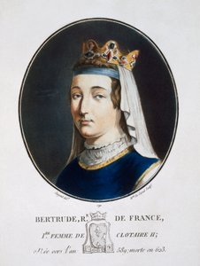 Bertrude a "Nagy férfiak, jeles nők és emlékezetes francia alanyok portréiból, vésve és színekkel nyomtatva", Pierre Blin, 1786-92, Párizs (színes metszet)