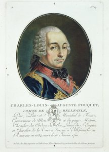 Charles-Louis-Auguste Fouquet (1684-1761) a „Franciaországi nagy férfiak, jeles nők és emlékezetes alanyok portréi” című művéből, 1787-92. alkotó: Antoine Louis Francois Sergent-Marceau