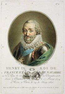 IV. Henrik, Franciaország és Navarra királyának (1553-1610) portréja, amelyet Ride metszett
