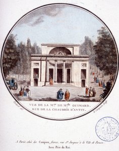 Kilátás Mademoiselle Guimard házára, a rue de la chaussée d