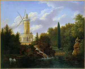 Szélmalom a párizsi Folie-Beaujonban, 1827 alkotó: Antoine Patrice Guyot