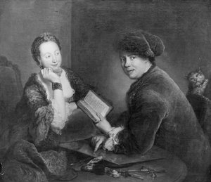 Georg Friedrich Schmidt rézmetsző és felesége, Dorothea Luise, született Videbant portréja alkotó: Antoine Pesne